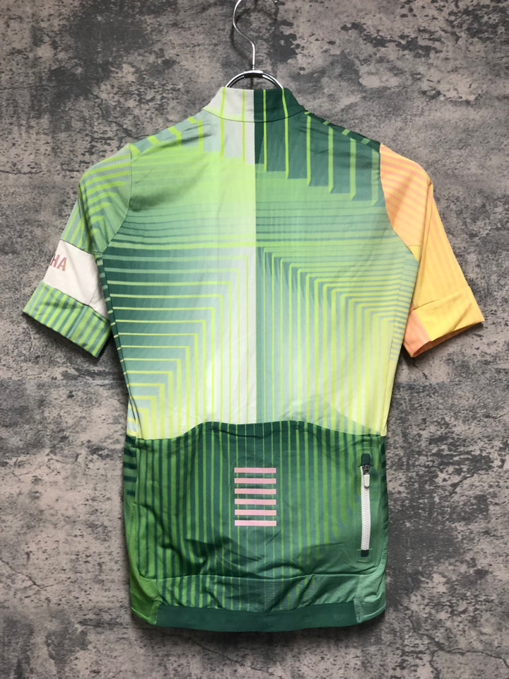 KM134 ラファ Rapha TUNNEL VISION W PT JERSEY 半袖 サイクルジャージ 緑 XS
