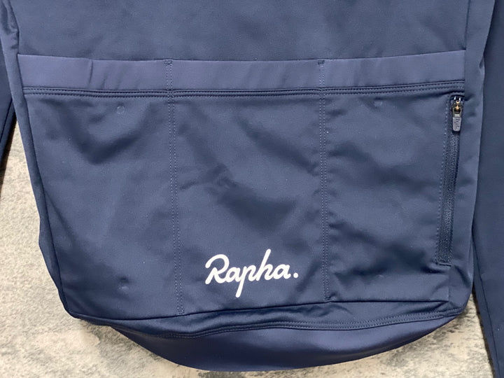 KI525 ラファ Rapha MEN'S LONG SLEEVE CORE JERSEY 長袖 サイクルジャージ 紺 S 裏起毛