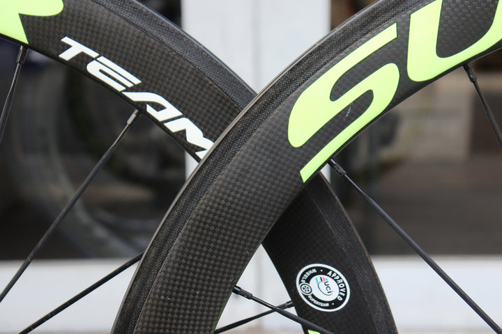 スーパーチーム SUPER TEAM 50mm カーボン クリンチャー ホイールセット シマノ11/12S 【横浜店】