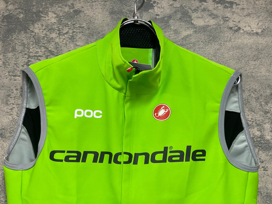 JV351 カステリ CASTELLI perfetto サイクルベスト ジレ 黄緑 CANNONDALE M GORE WINDSTOPPER