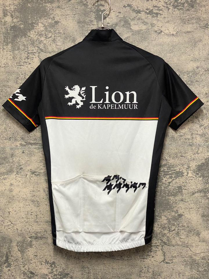 KL632 リオンドカペルミュール Lion de KAPELMUUR 半袖 サイクルジャージ 白 黒 サイズ不明 ※スレ,汚れ