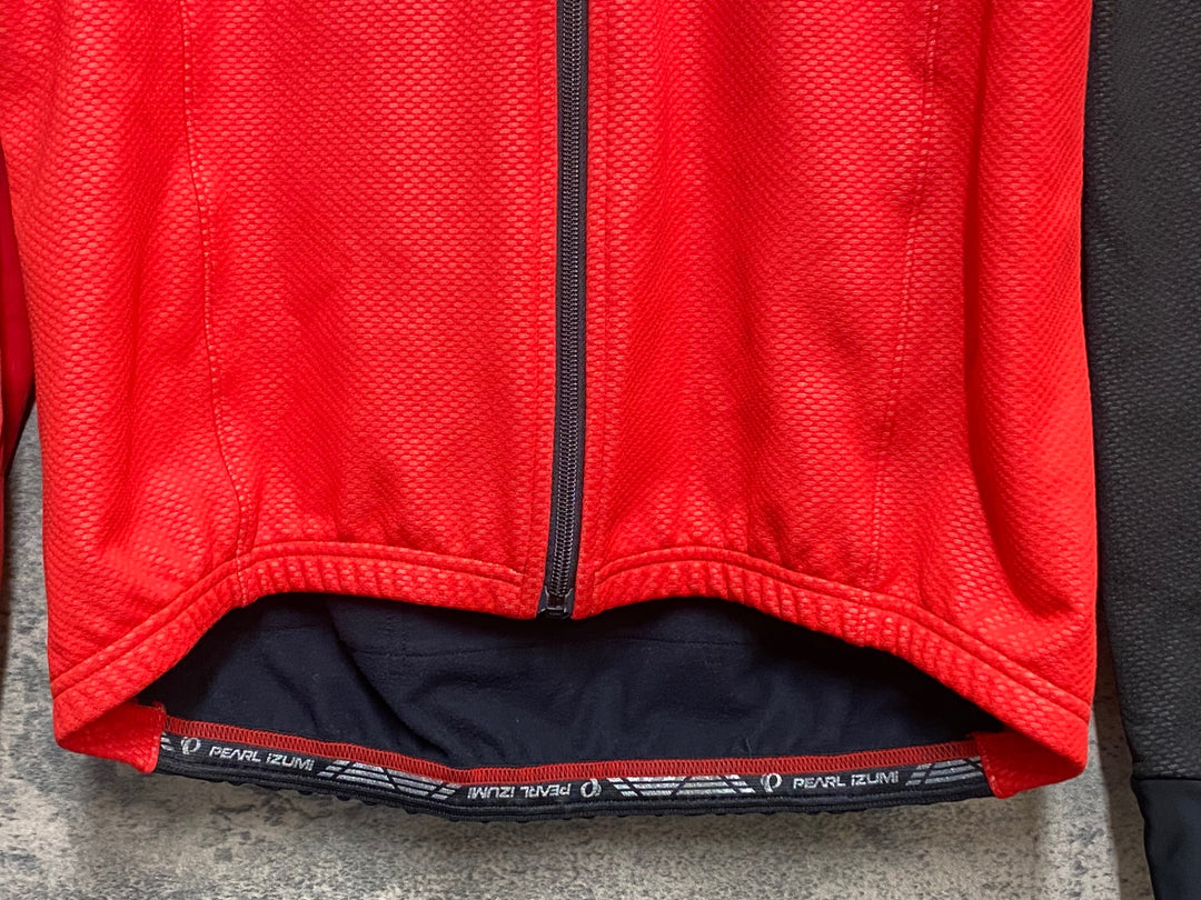 KN292 パールイズミ PEARL iZUMi 長袖 サイクルジャケット 赤 黒 XL 裏起毛