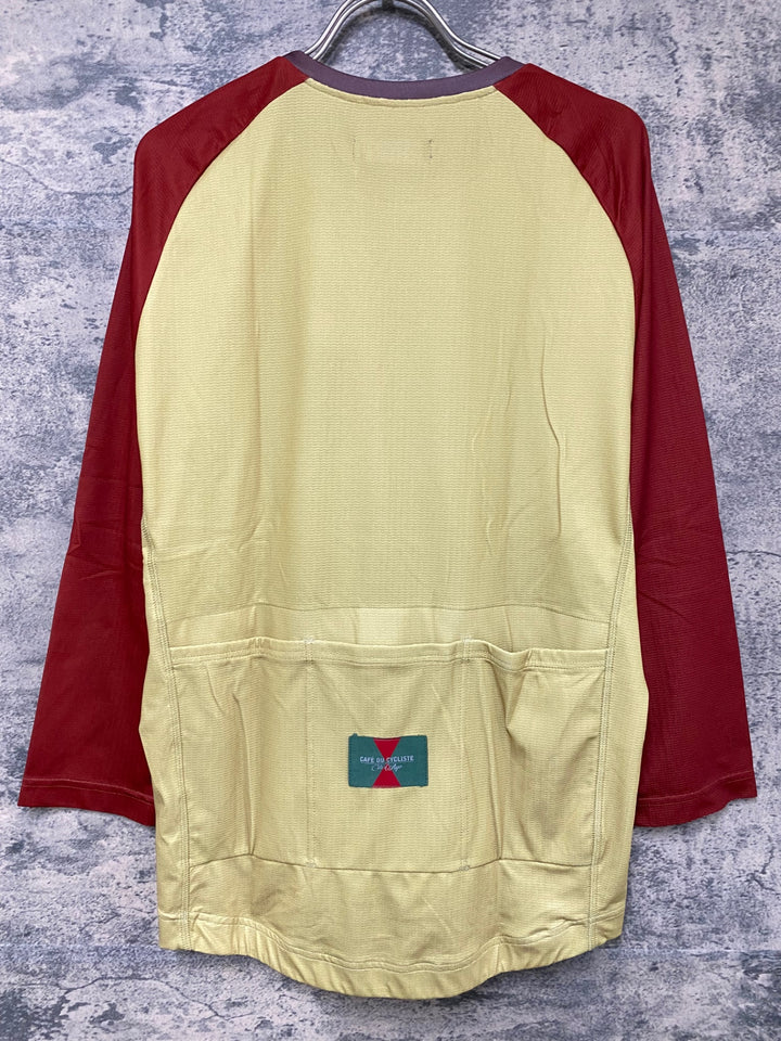 JY654 カフェドシクリステ CAFE DU CYCLISTE Barbara Man 七分袖 グラベルシャツ サイクルジャージ マスタード 赤 L