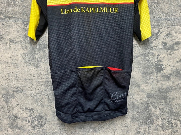 KF229 リオンドカペルミュール Lion de KAPELMUUR 半袖 サイクルジャージ 黄 黒 M
