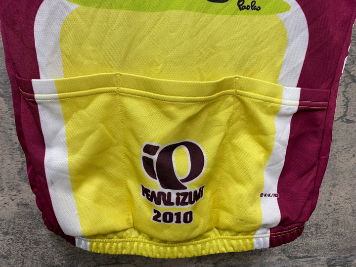 JS763 パールイズミ PEARL iZUMi 半袖 サイクルジャージ 紫 黄 S PaoPao BEER