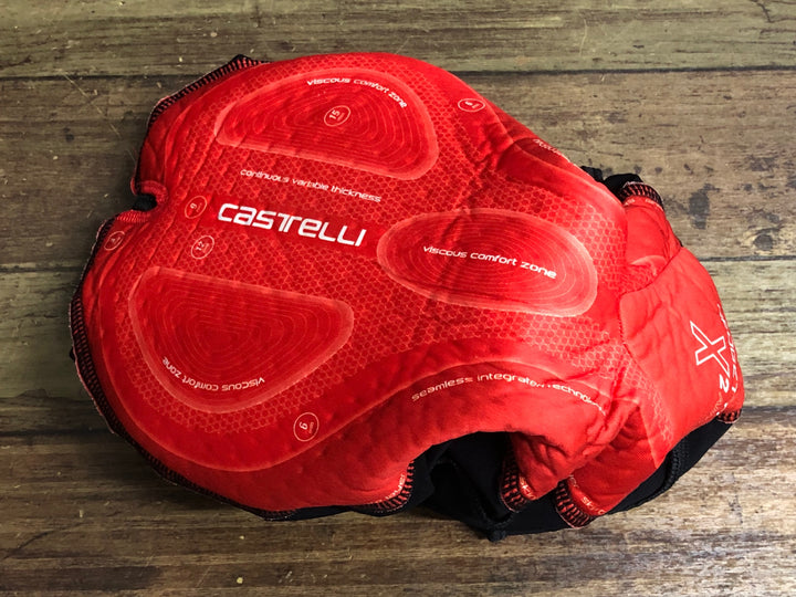 KL806 カステリ CASTELLI ロッソコルサ ROSSO CORSA ビブショーツ 黒 M