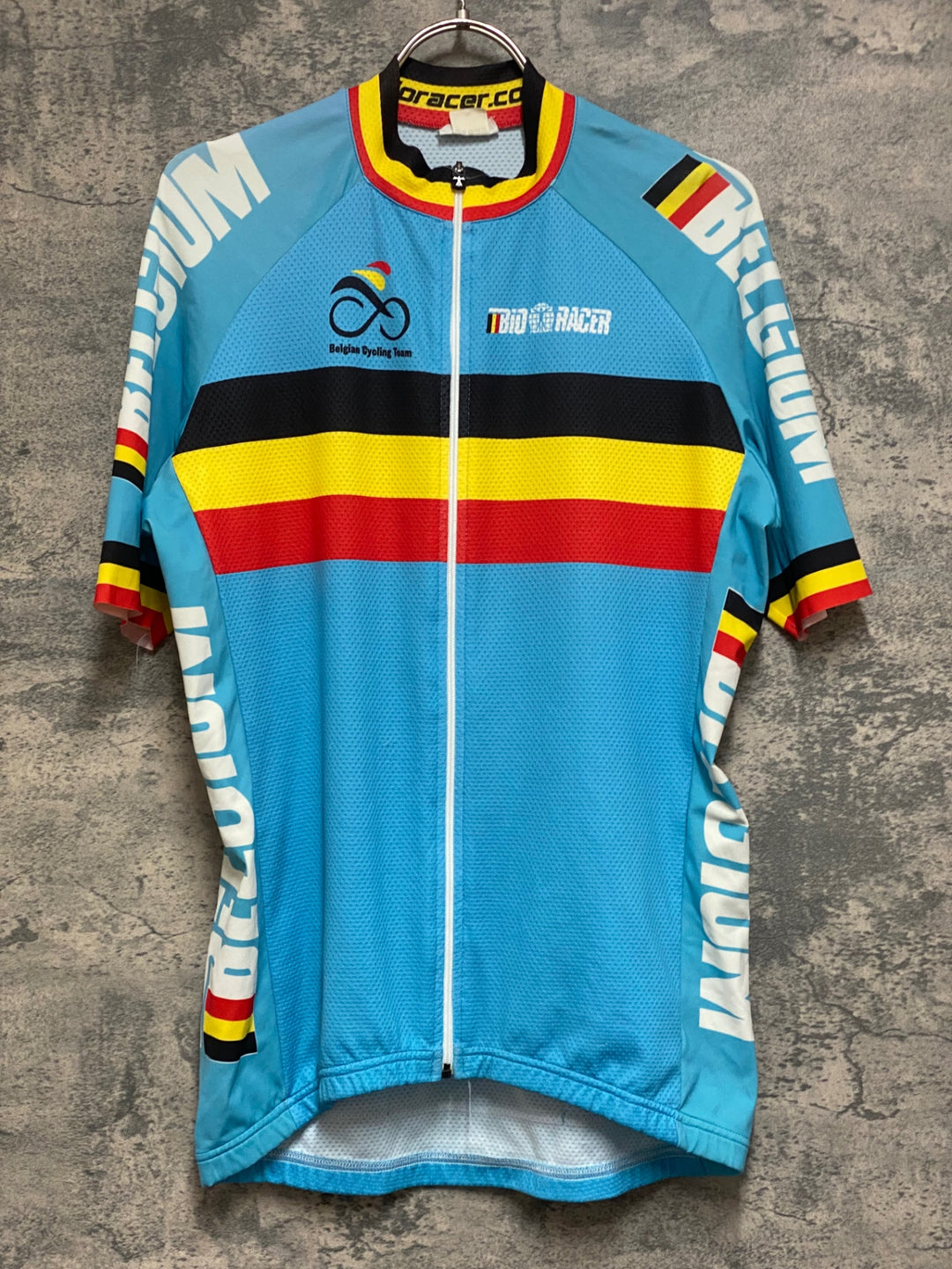 JS089 ビオレーサー BIORACER 半袖 サイクルジャージ 水 M ベルギー
