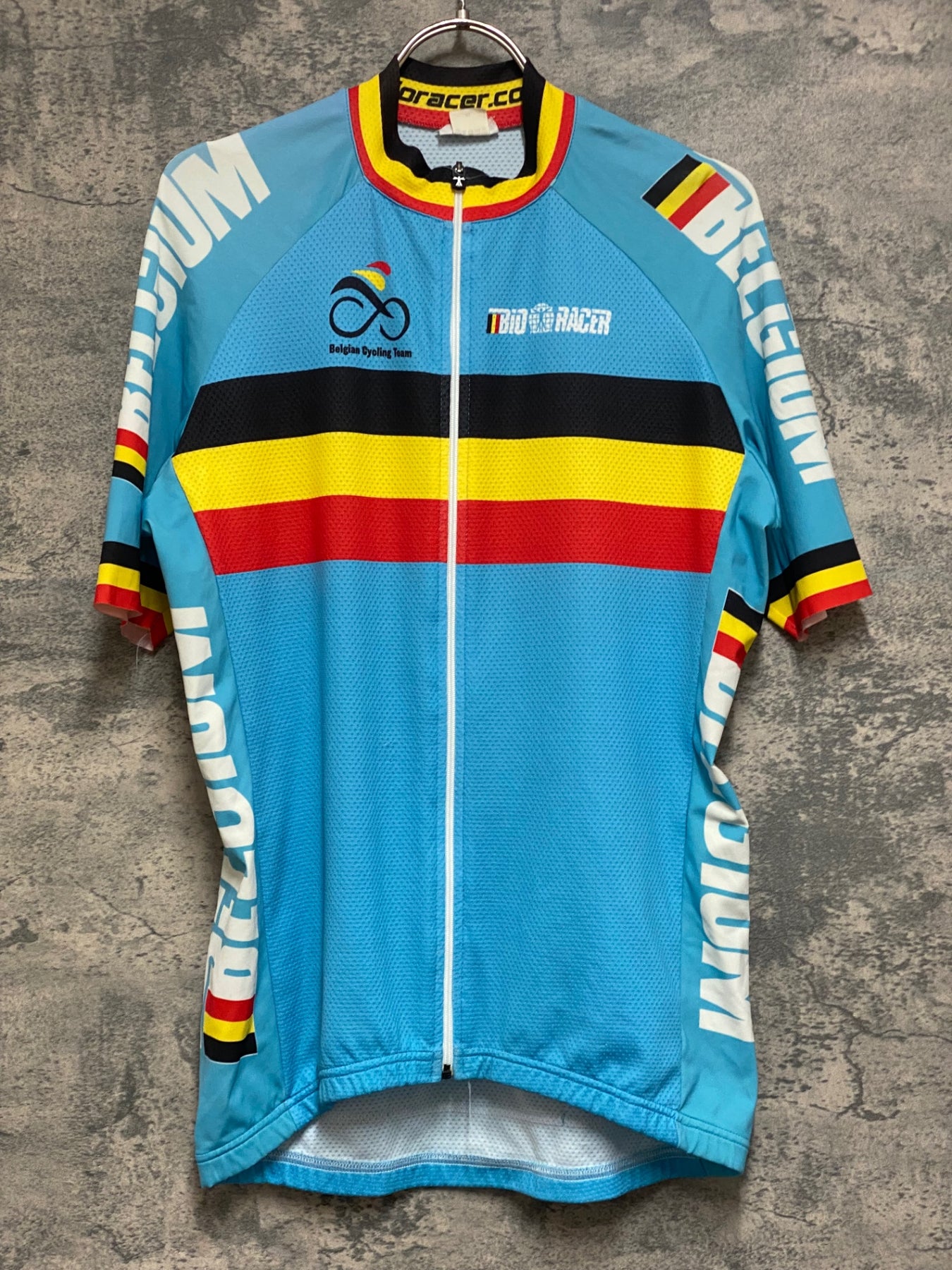 JS089 ビオレーサー BIORACER 半袖 サイクルジャージ 水 M ベルギー