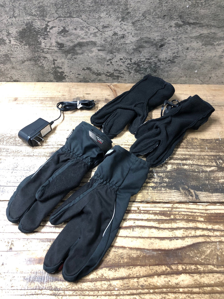 JV328 パールイズミ PEARL iZUMi 長指ウィンターグローブ 黒 M HEAT PANEL SYSTEM