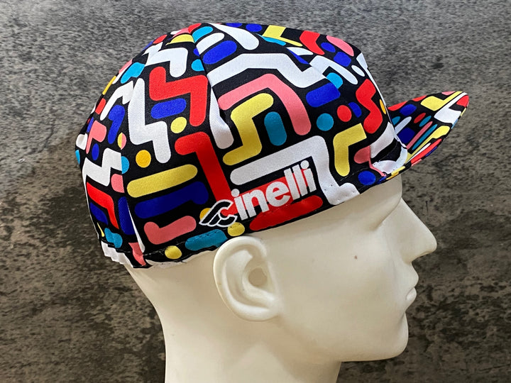 KK034 チネリ cinelli サイクルキャップ 赤 青 総柄 フリーサイズ