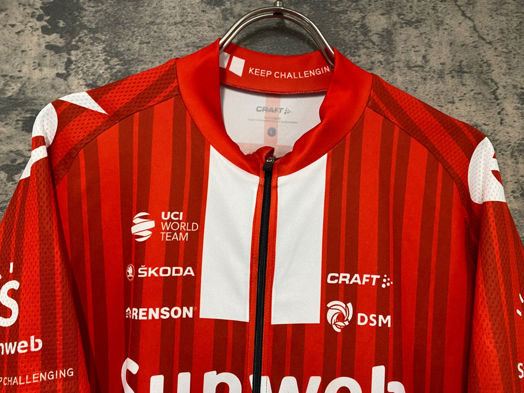 JF858 クラフト CRAFT 半袖 サイクルジャージ 赤 L Team Sunweb