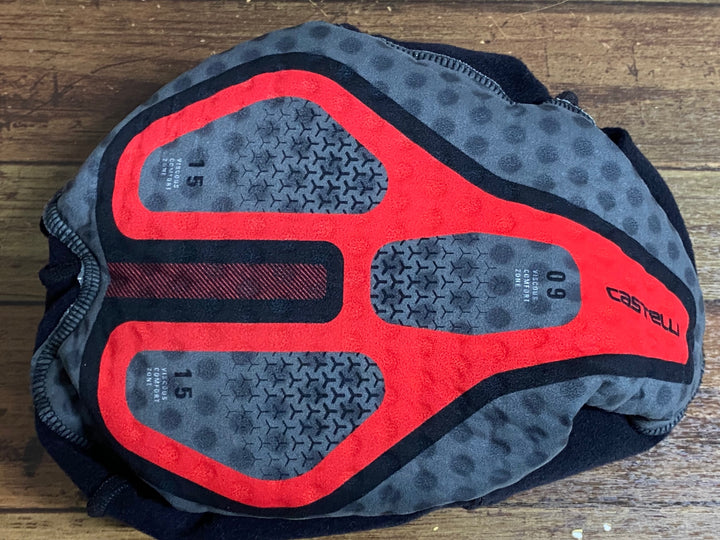 JT758 カステリ CASTELLI ビブショーツ 黒 S 裏起毛