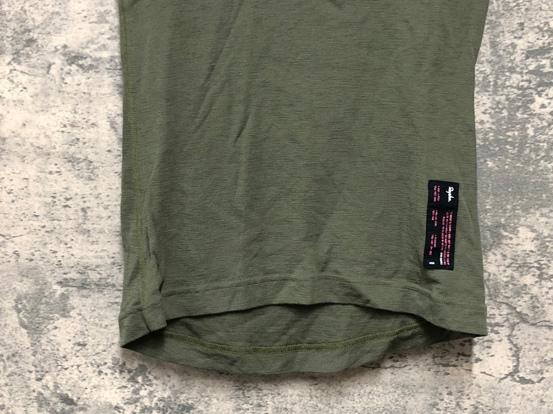 KD904 ラファ Rapha MERINO BASE LAYER - SHORT SLEEVE 半袖 ベースレイヤー カーキ XS