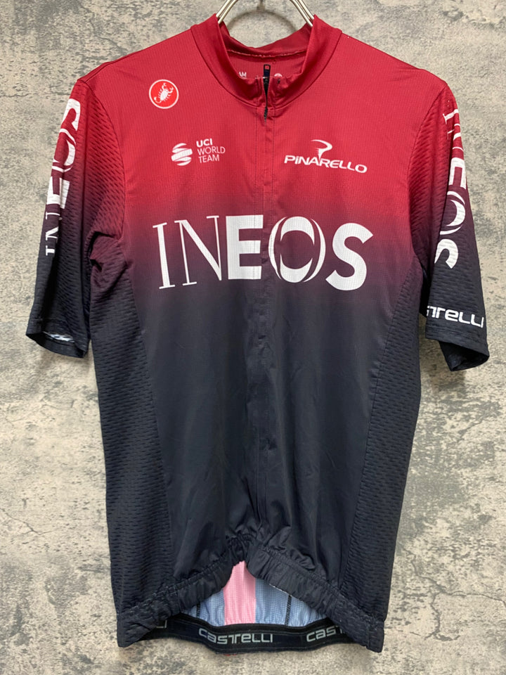 KC370 カステリ CASTELLI 半袖 サイクルジャージ バーガンディ 黒 S TEAM INEOS