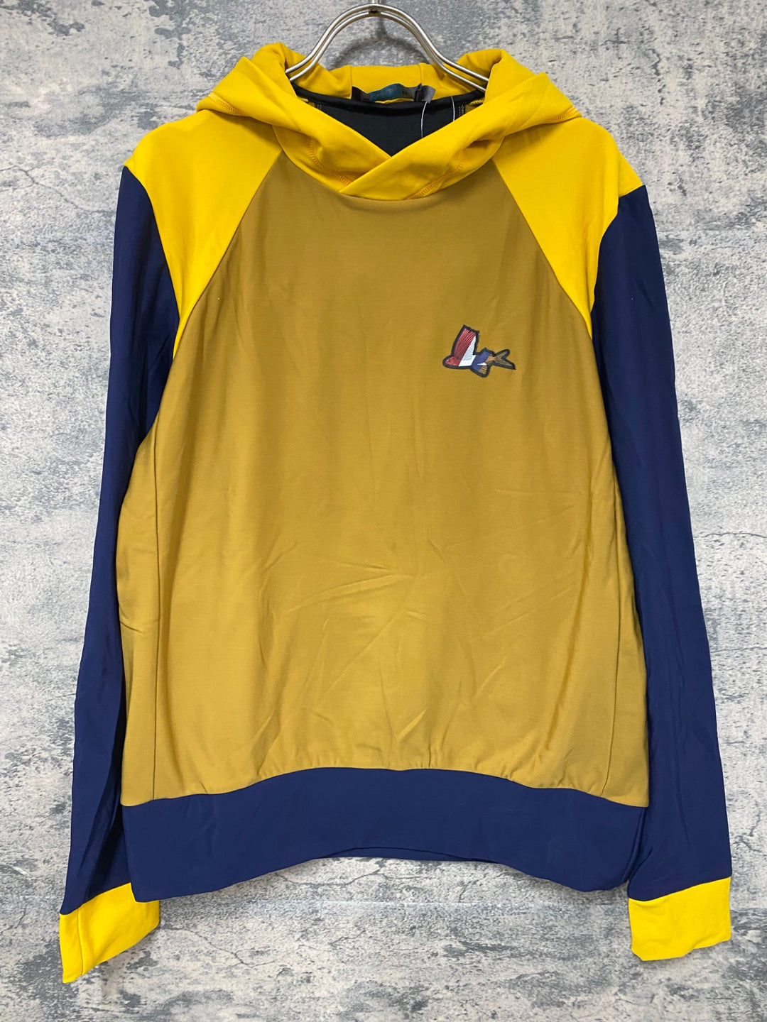 JY659 カフェドシクリステ CAFE DU CYCLISTE PENELOPE Unisex 長袖 フーディ サイクルジャージ 茶 黄 L 裏起毛