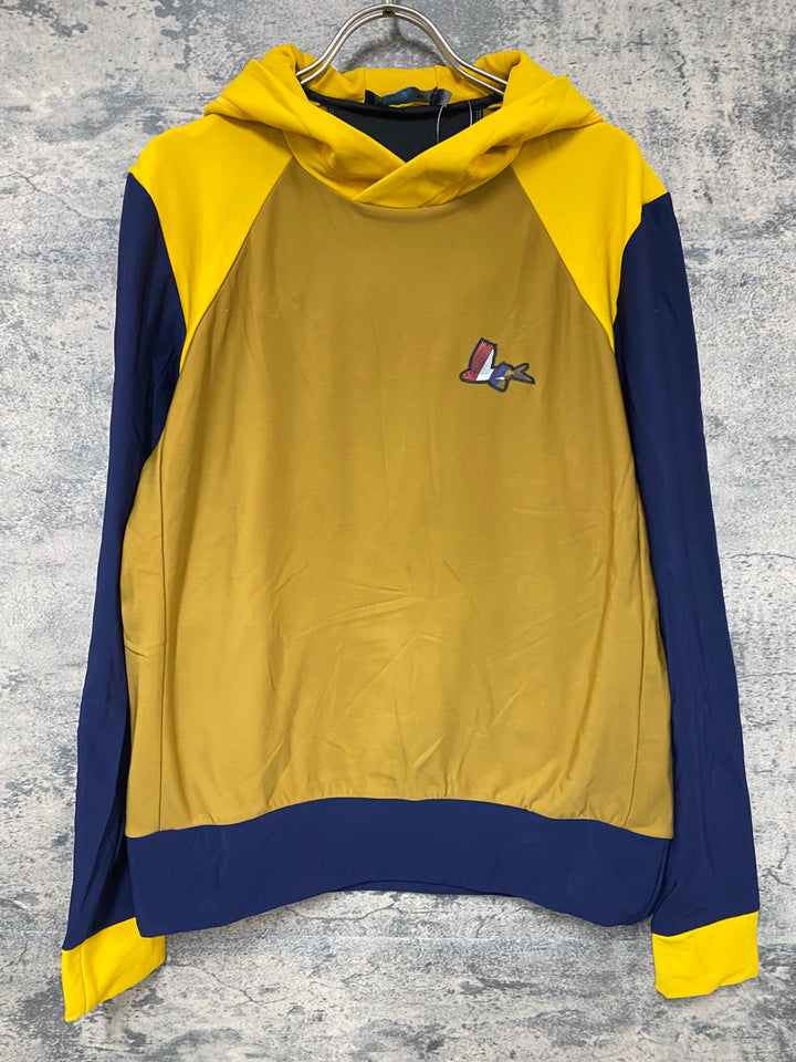 JY659 カフェドシクリステ CAFE DU CYCLISTE PENELOPE Unisex 長袖 フーディ サイクルジャージ 茶 黄 L 裏起毛
