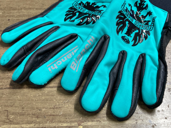 KD707 ビアンキ Bianchi 長指 ウィンターグローブ チェレステ XS 裏起毛