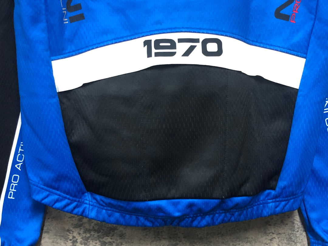 KI589 ナリーニ Nalini 長袖 サイクルジャケット 黒青 M 裏起毛