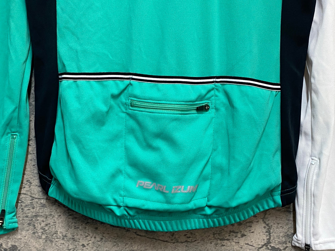 KL672 パールイズミ PEARL iZUMi 長袖 サイクルジャージ 緑白 L レディース