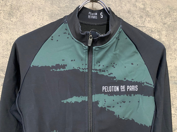 JW781 プロトンドパリ PELOTON DE PARIS 長袖 サイクルジャージ 黒緑 S 裏起毛