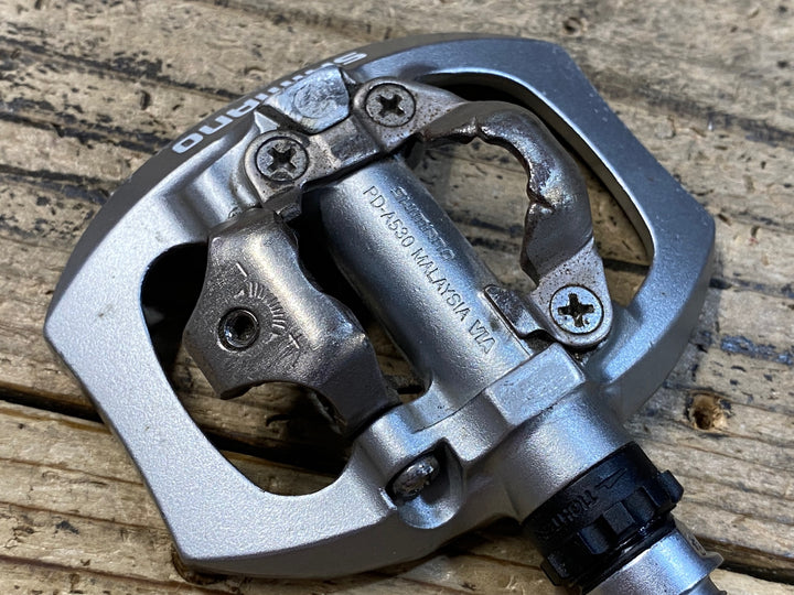 JZ349 シマノ SHIMANO PD-A530 ビンディングペダル 片面フラット SPD シルバー