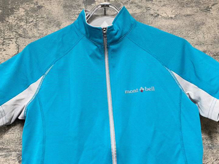 KL670 モンベル mont bell 半袖 サイクルジャージ 水色 L レディース