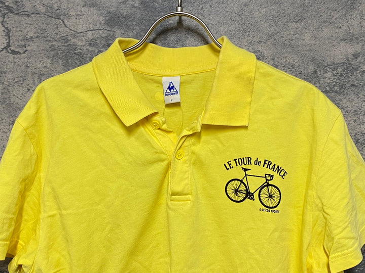 JO862 ルコックスポルティフ le coq sportif 半袖 ポロシャツ 黄 L Le Tour de France