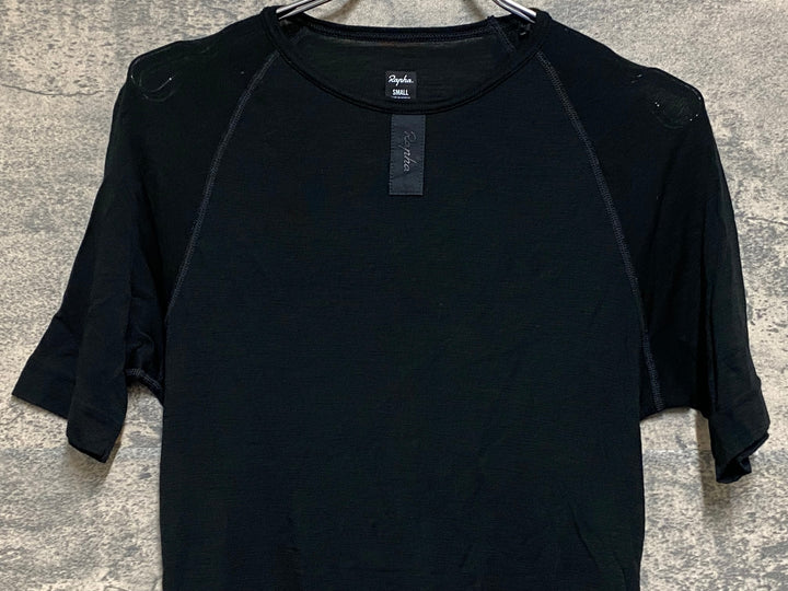 KO794 ラファ Rapha MEN'S MERINO BASE LAYER SHORT SLEEVE 半袖 ベースレイヤー 黒 S
