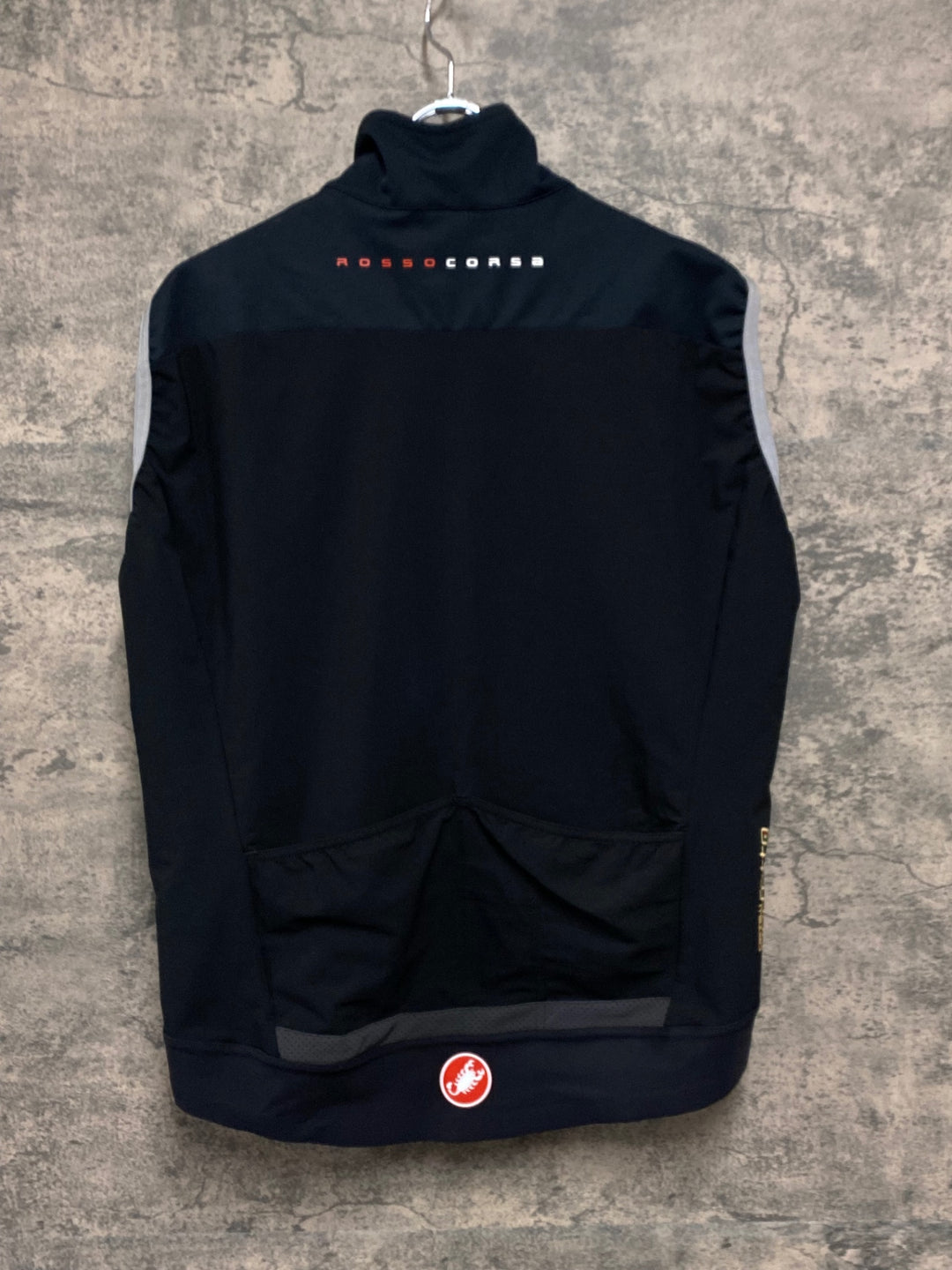JW513 カステリ CASTELLI ロッソコルサ ROSSO CORSA perfetto ジレ サイクルベスト 黒 XL GORE-TEX INFINIUM