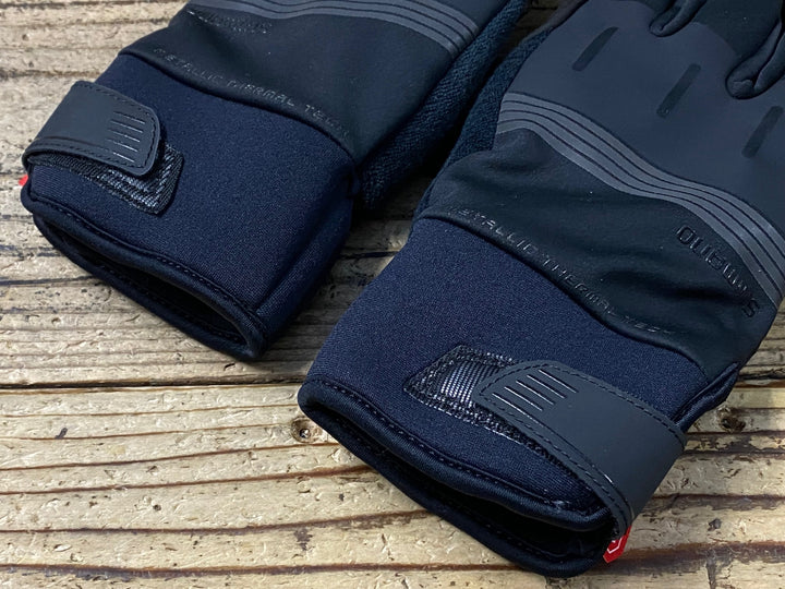 JZ189 シマノ SHIMANO GORE WINDSTOPPER 長指 サイクルグローブ 黒 S