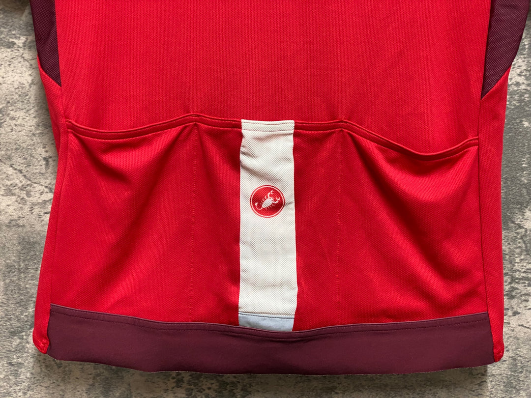 JP540 カステリ CASTELLI 半袖 サイクルジャージ 赤 L