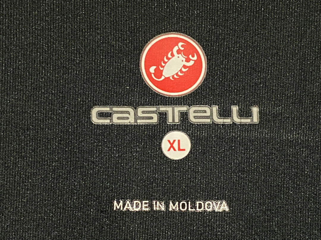 KB222 カステリ CASTELLI ROSSOCORSA 半袖 サイクルジャージ グレー 黄 XL gabba GORE WINDSTOPPER ※ロゴ劣化