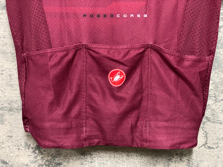 KE513 カステリ CASTELLI ROSSO CORSA 半袖 サイクルジャージ 赤 L