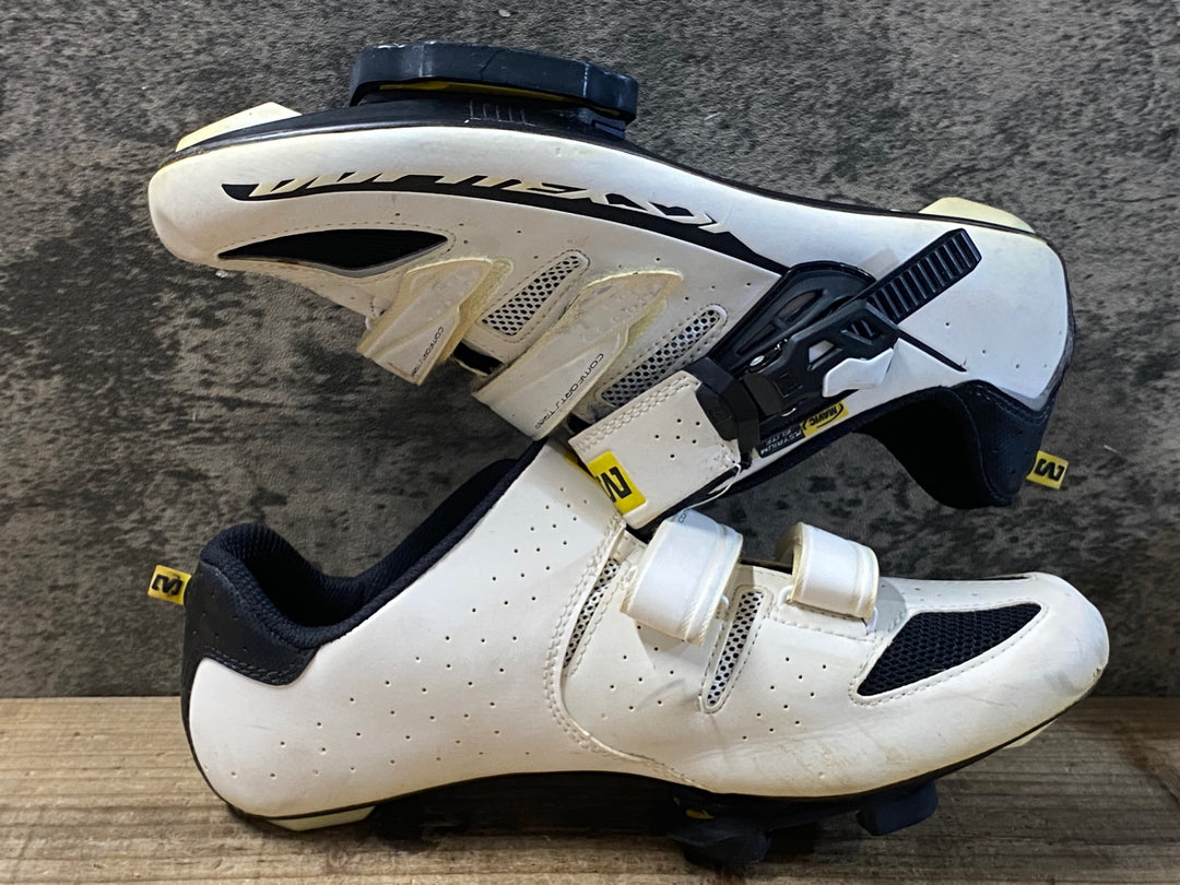 KG506 マヴィック MAVIC キシリウム KSYRIUM ELITE ビンディングシューズ 白 3穴 EU42 ※汚れ