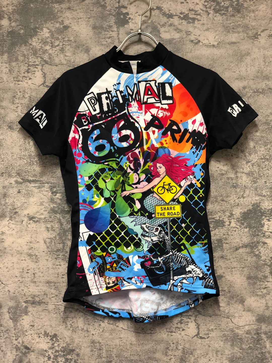 KJ898 プライマル PRIMAL 半袖 サイクルジャージ 総柄 S ウィメンズ