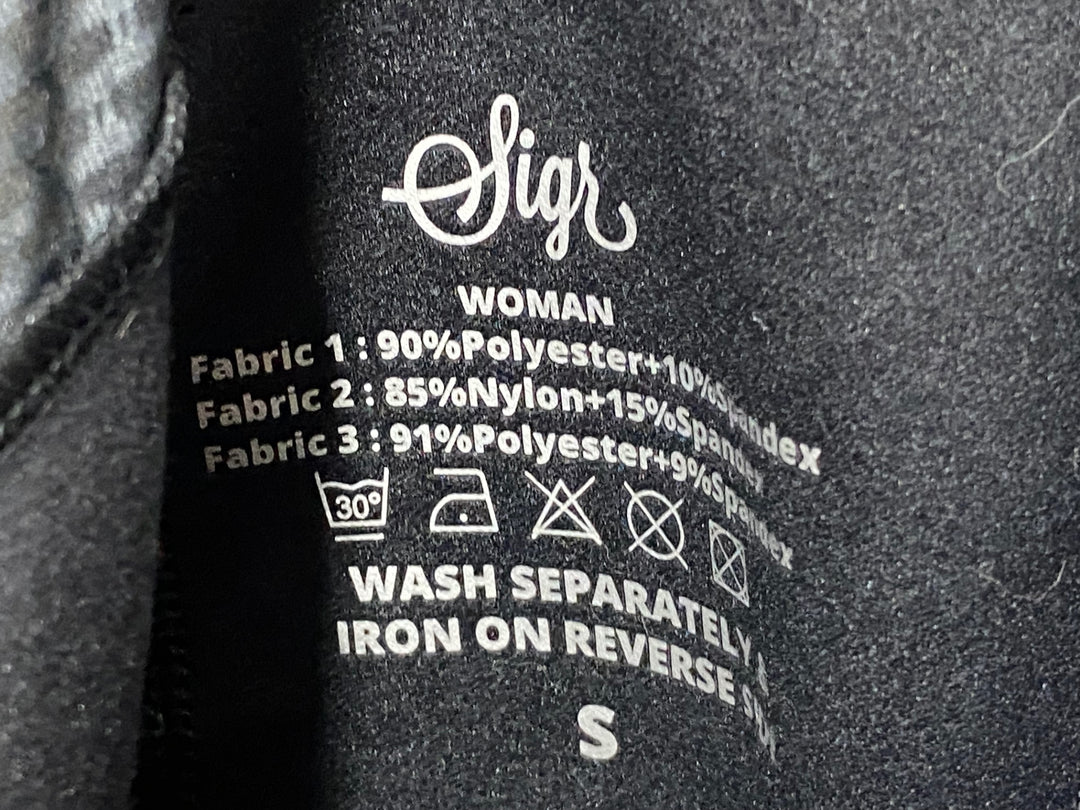 KO407 シーガー Sigr ビブタイツ 黒 S 裏起毛 レディース