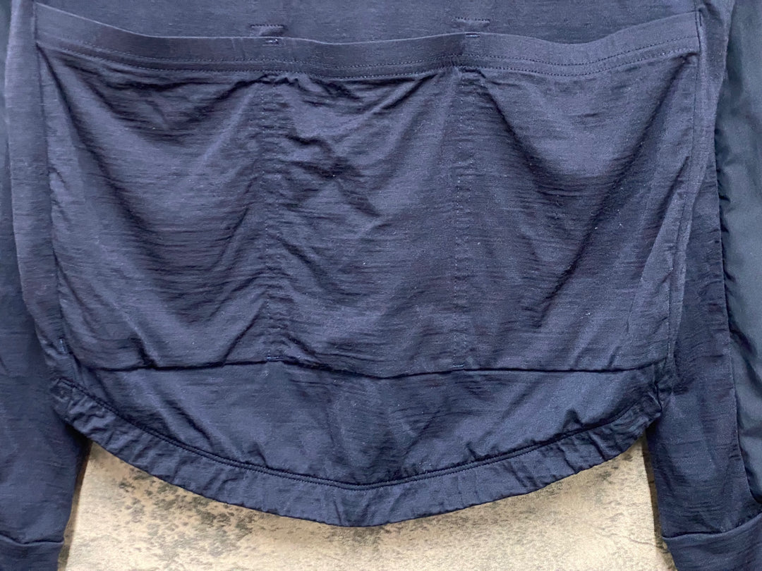 KF708 ラファ Rapha LONG SLEEVE BREVET WINDBLOCK JERSEY 長袖 サイクルジャージ 紺 M
