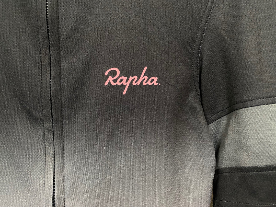 KM206 ラファ Rapha PRO TEAM TRAINING JERSEY 半袖 サイクルジャージ 黒グレーピンク S ※ほつれあり