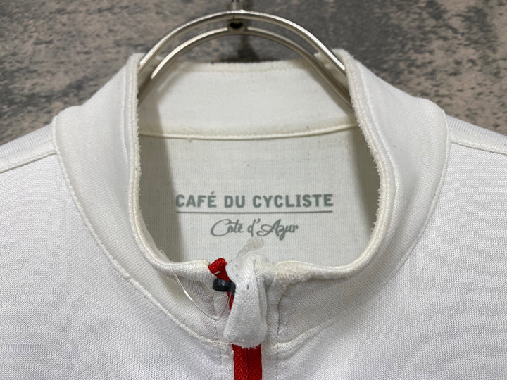 JY705 カフェドシクリステ Cafe du Cycliste Claudette 長袖 サイクルジャージ 白 S ※毛玉,
