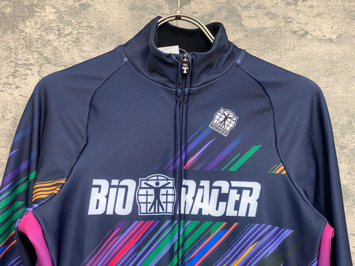 JX304 ビオレーサー BIORACER 長袖 サイクルジャージ 総柄 M 裏起毛