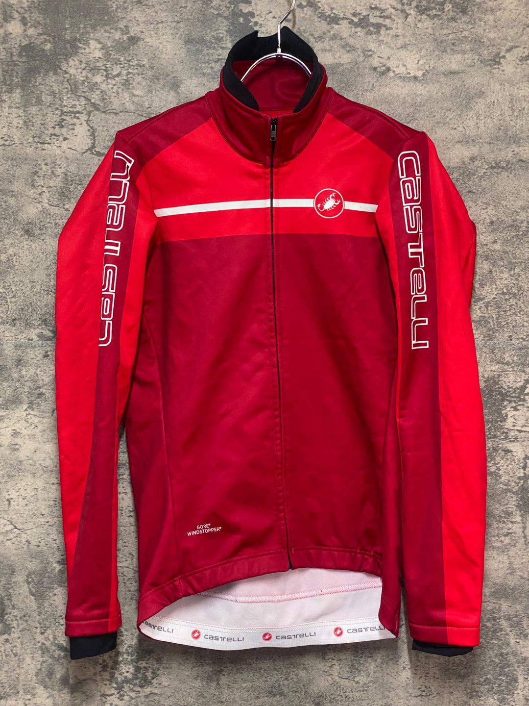 KL805 カステリ CASTELLI 長袖 サイクルジャケット GORE WINDSTOPPER 赤 S 裏起毛