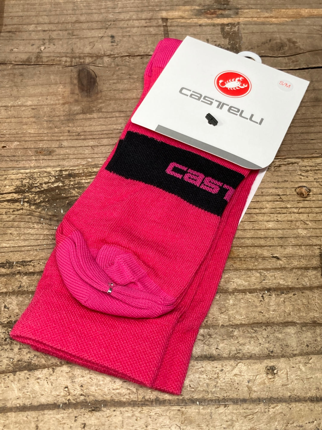 JE778 カステリ CASTELLI サイクルソックス 赤 S/M