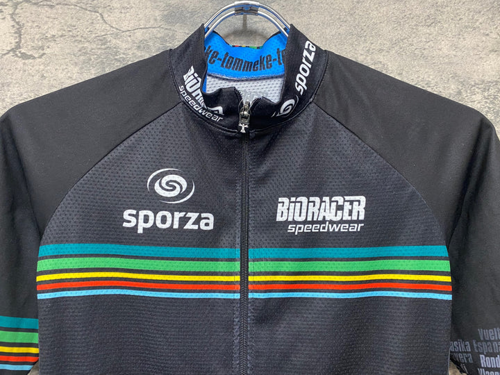JH951 ビオレーサー BIORACER 半袖 サイクルジャージ 黒青 M