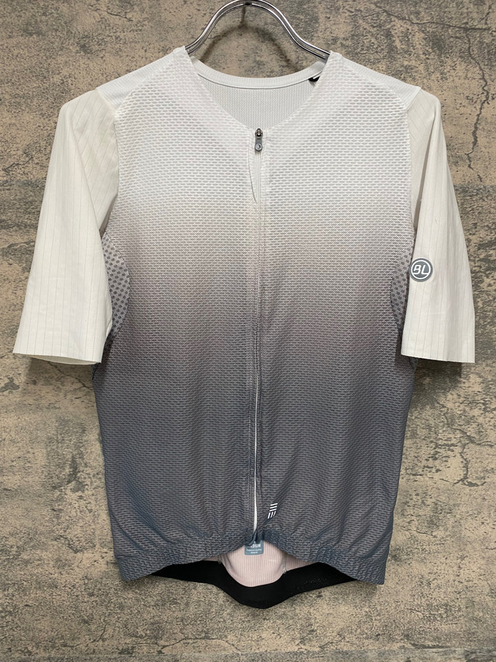 JQ132 バイシクルライン BICYCLE LINE 半袖 サイクルジャージ 白 グレー M メッシュ ※ほつれあり