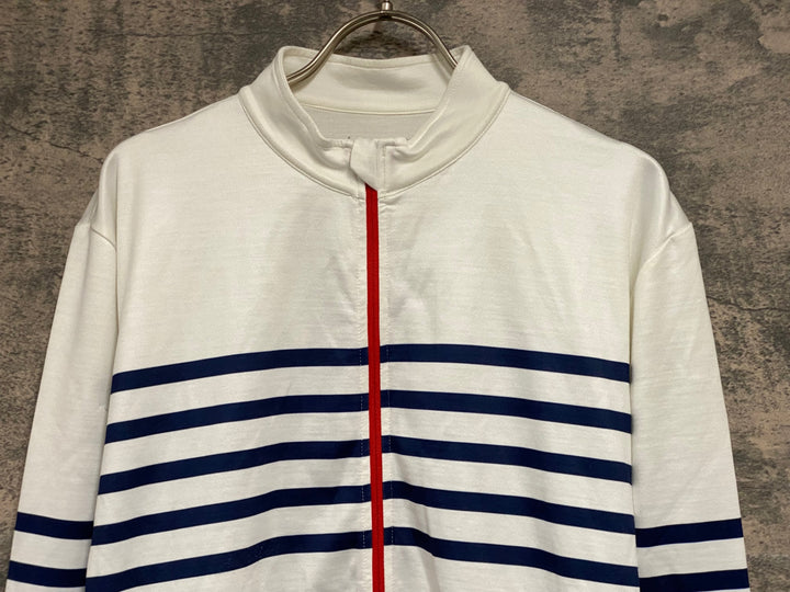 KF090 カフェドシクリステ Cafe du Cycliste Claudette 長袖 サイクルジャージ 白 XL　※毛玉