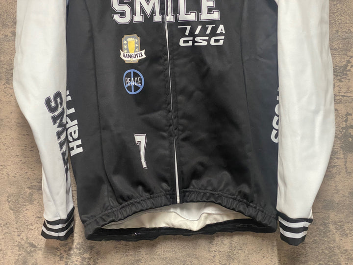 KD953 ジェッセージ GSG 長袖 サイクルジャケット 黒 白 M 裏起毛
