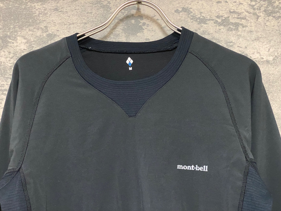KD613 モンベル mont bell 長袖 ミドルレイヤー 防風 黒 M 裏起毛