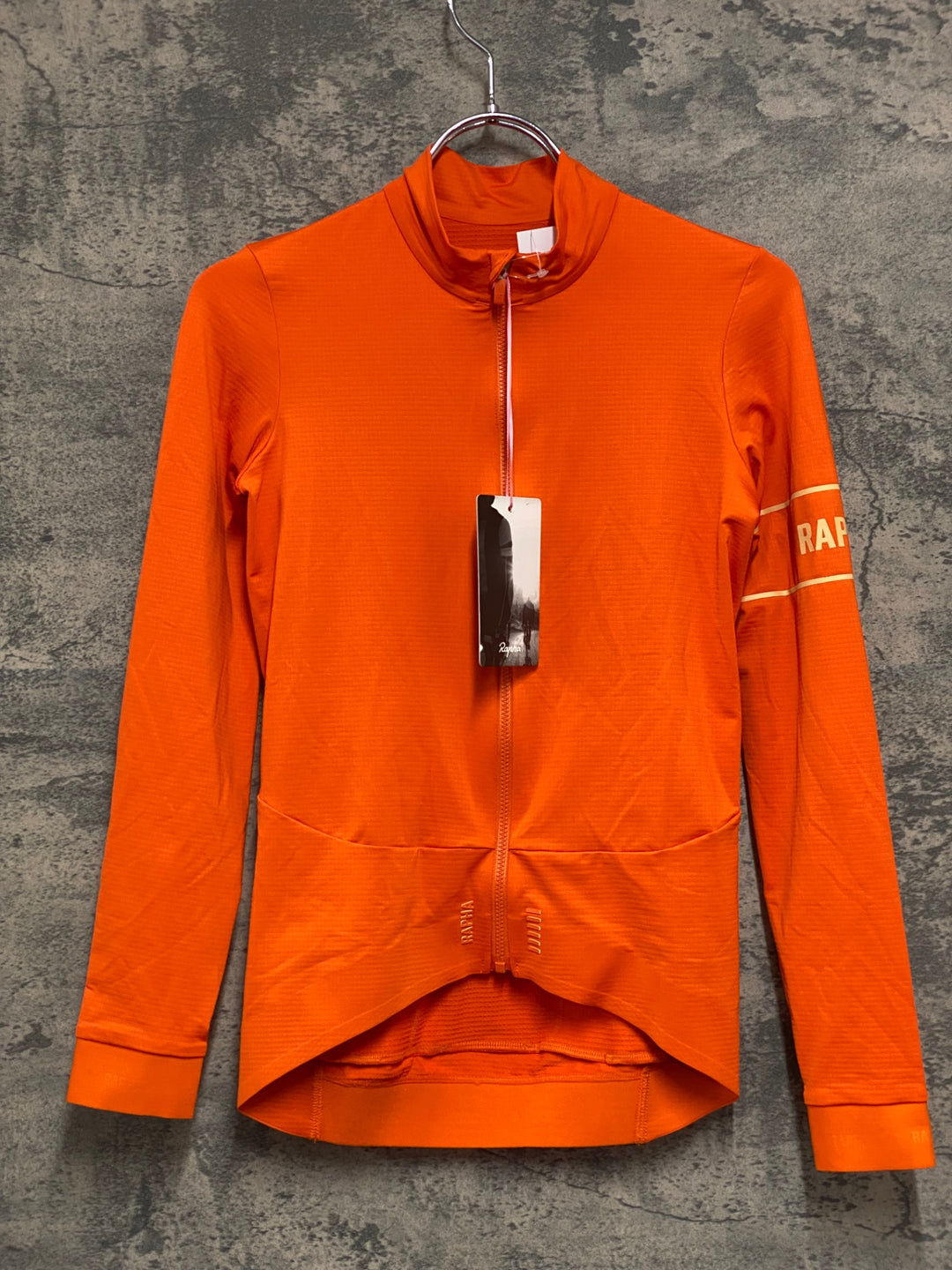 JE243 ラファ Rapha PRO TEAM LONG SLEEVE JERSEY 長袖 サイクルジャージ オレンジ XS 裏起毛