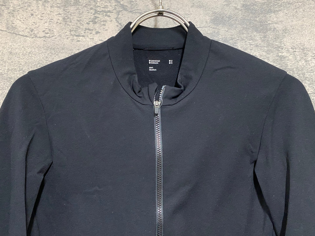 JD981 ユニバーサルカラーズ Universal Colours Mono Long Sleeve Jersey 長袖 サイクルジャージ 黒 M 裏起毛