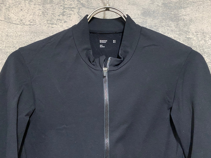 JD981 ユニバーサルカラーズ Universal Colours Mono Long Sleeve Jersey 長袖 サイクルジャージ 黒 M 裏起毛